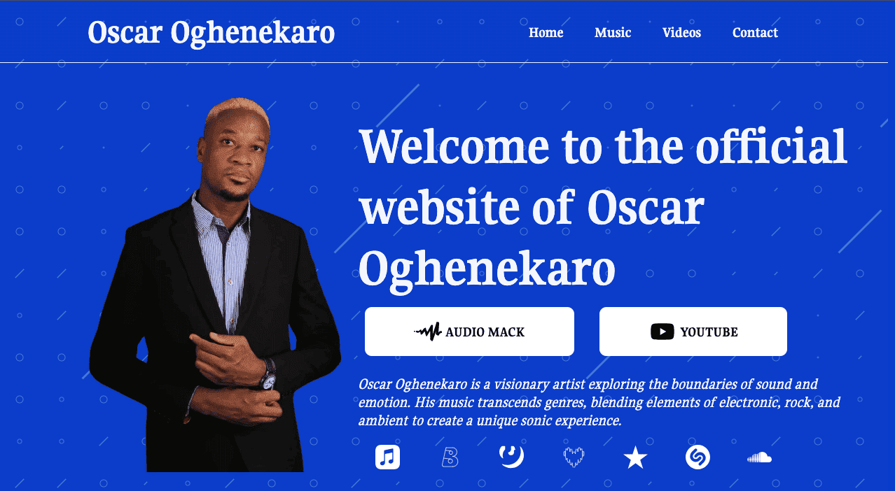 Oscar Oghenekaro Website Screenshot